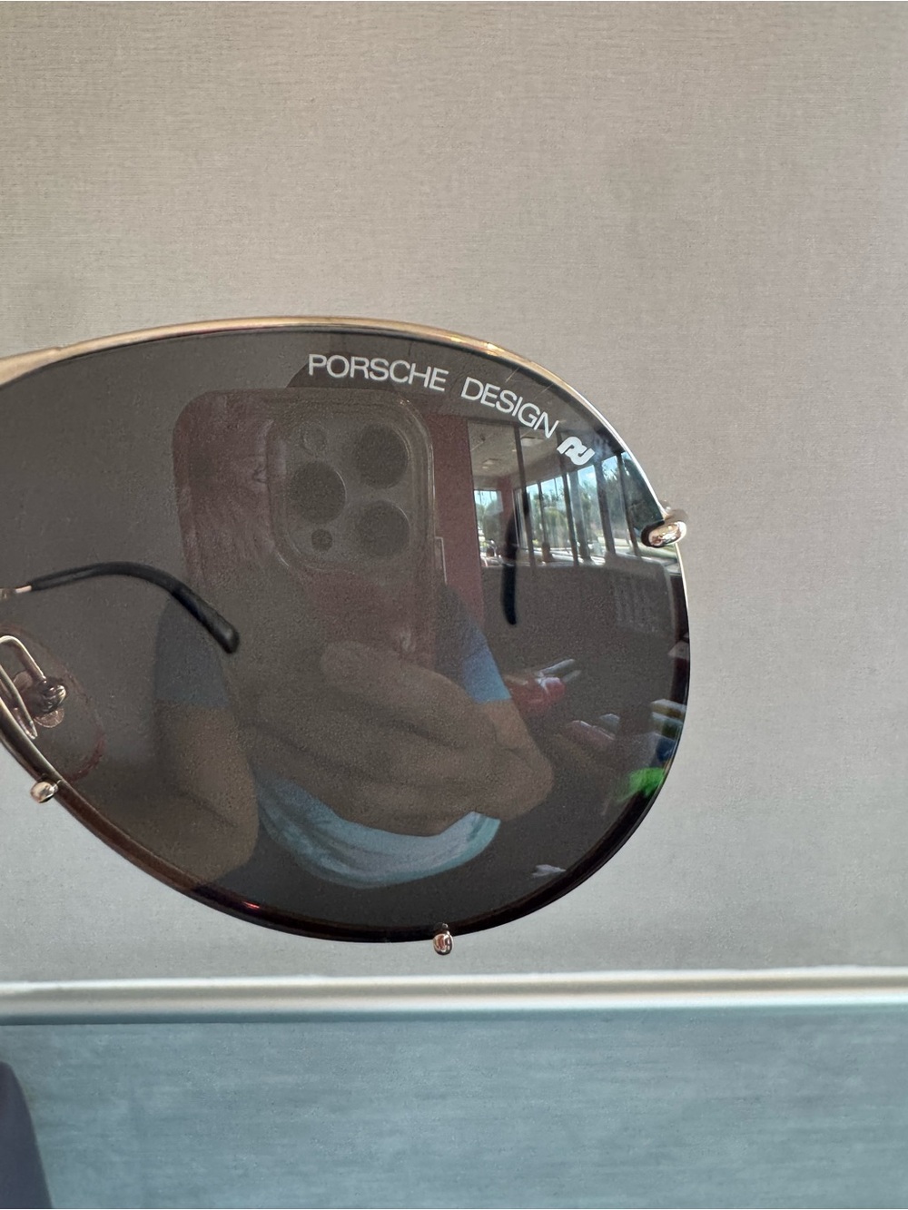 Porsche Design Aviator Sunglasses - Black Lenses with Silver Frame